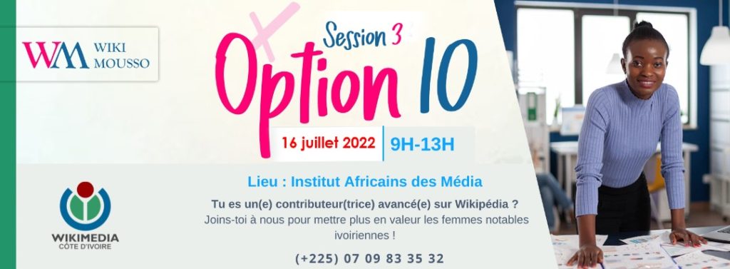 Affiche du programme de l'atelier option 10 du 16 juillet 2022.
